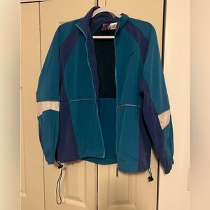 Vintage ASICS Women’s Workout Jacket Size Medium Blue Zip Up